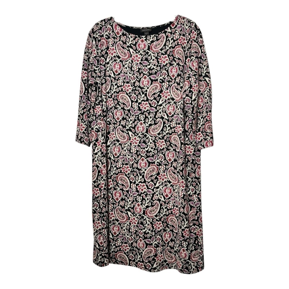 J Jill Wear‎ Ever Collection Paisley Print 3/4 Sleeve Dress Size Medium